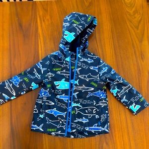 Joules shark blue raincoat